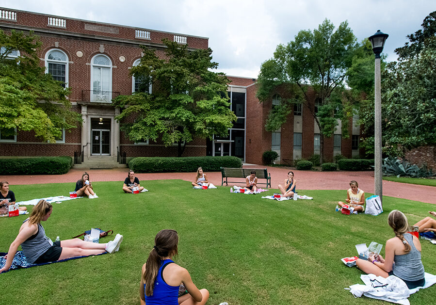 Students on a college campus